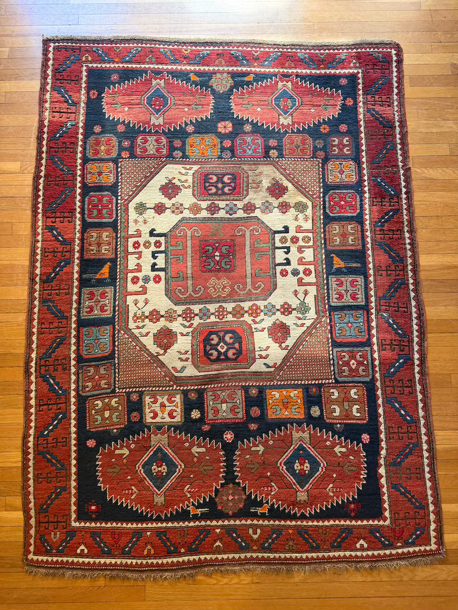 Antique Karachopf Kazak Area Rug #R1009 5'7" x 7'7"