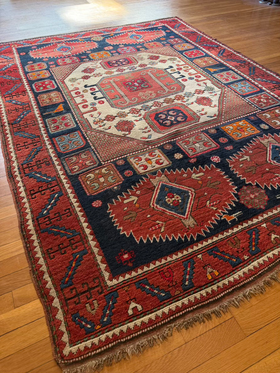 Antique Karachopf Kazak Area Rug #R1009 5'7" x 7'7"