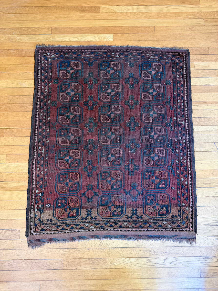 Antique Ersari Accent Rug #R1003 - 3'7" x 4'3"