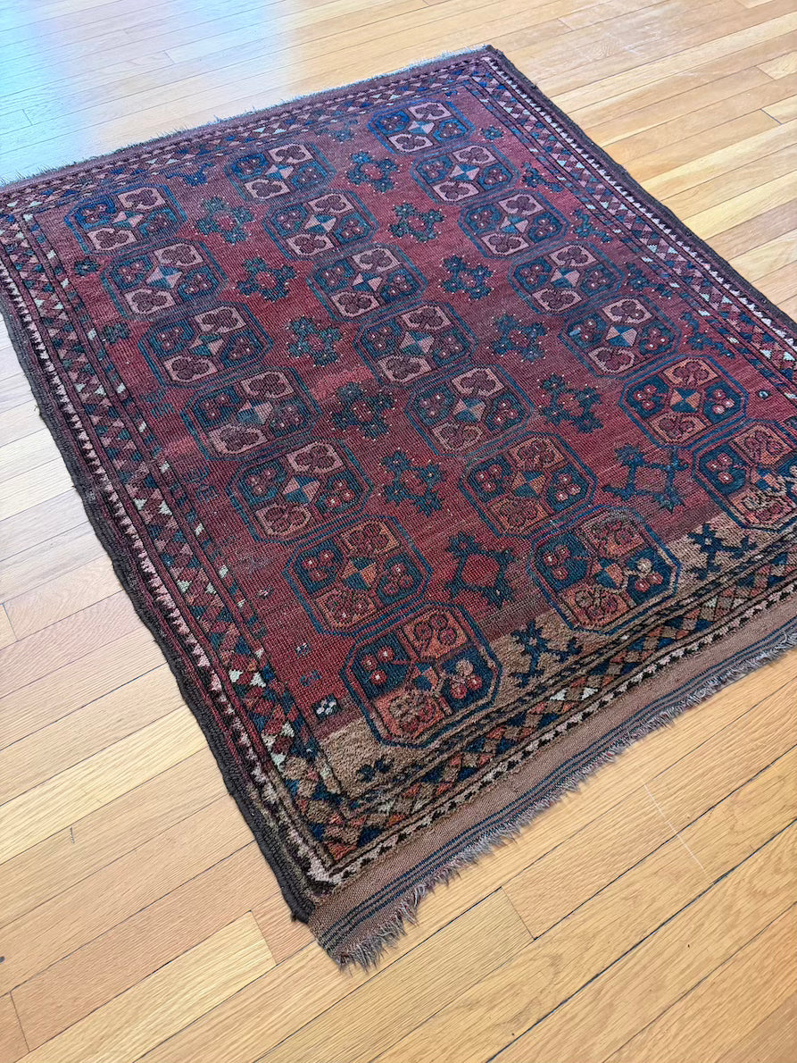Antique Ersari Accent Rug #R1003 - 3'7" x 4'3"