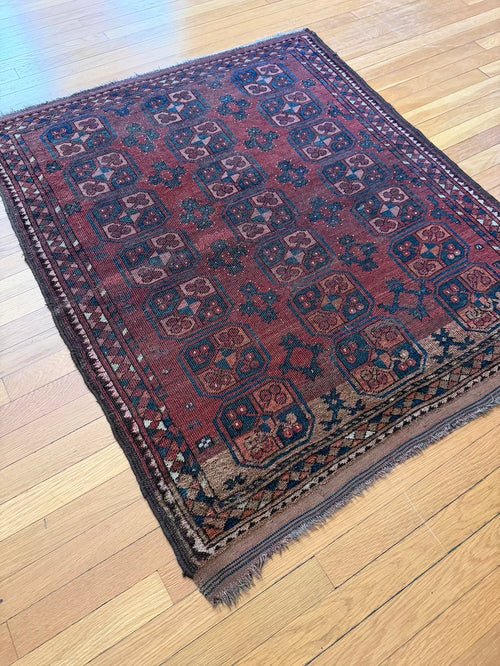 Antique Ersari Accent Rug #R1003 - 3'7" x 4'3"