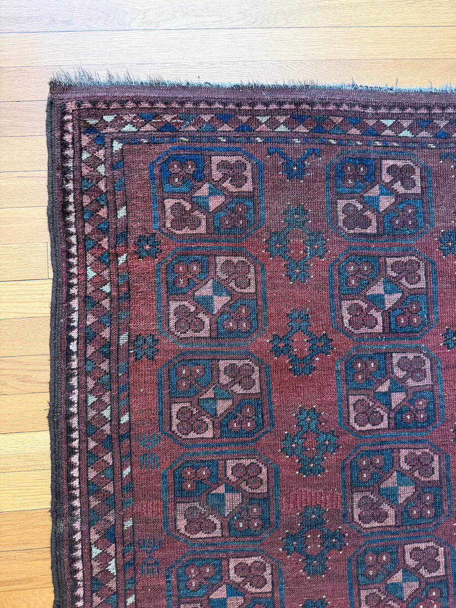 Antique Ersari Accent Rug #R1003 - 3'7" x 4'3"