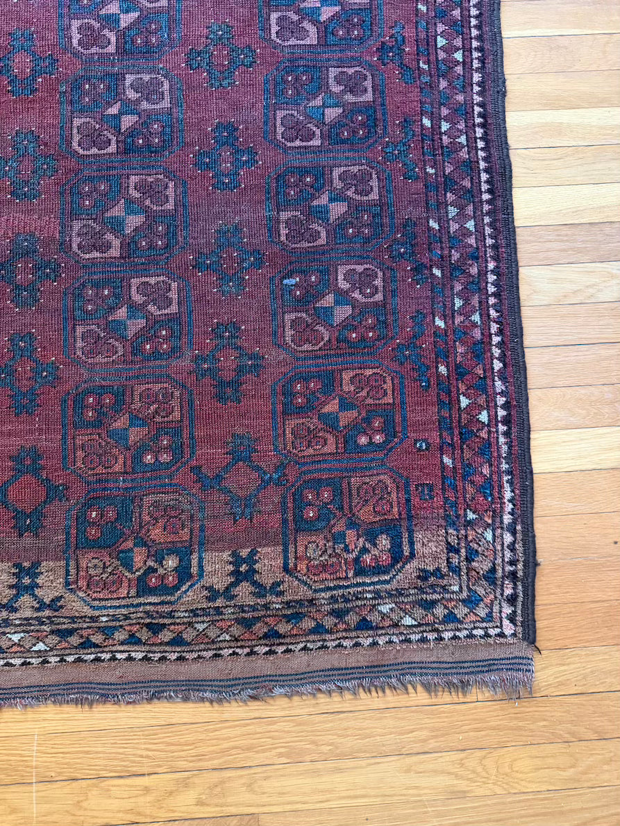 Antique Ersari Accent Rug #R1003 - 3'7" x 4'3"