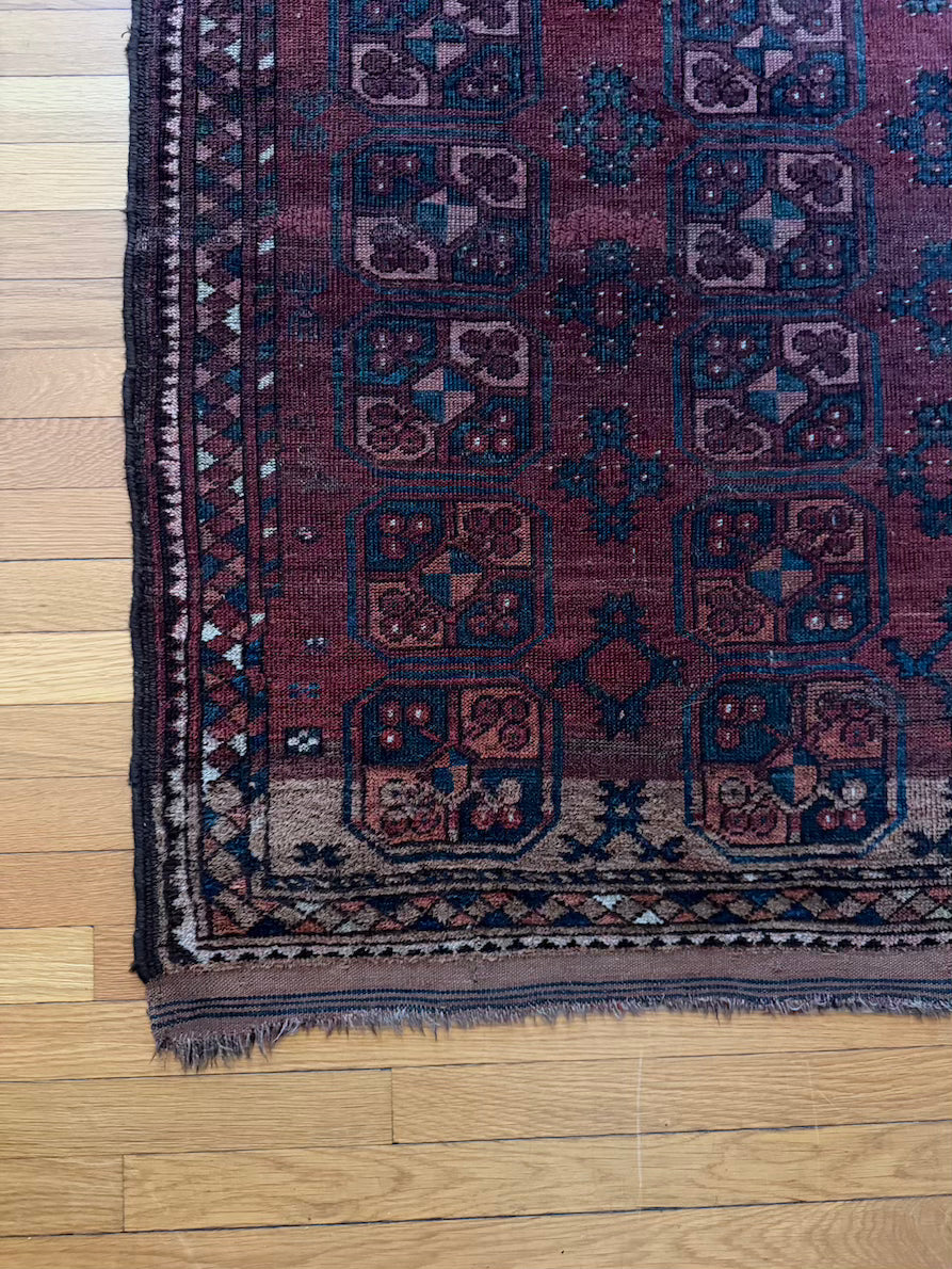 Antique Ersari Accent Rug #R1003 - 3'7" x 4'3"